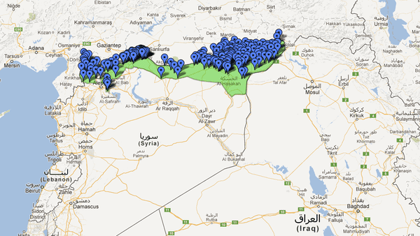 خريطة كردستان سوريا كما أعدها مركز ياسا